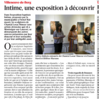 Article Dauphiné Libéré - Exposition Intime - Villeneuve-de-Berg 2023